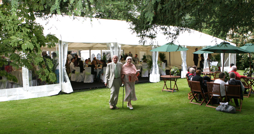 Marquee in the back garden