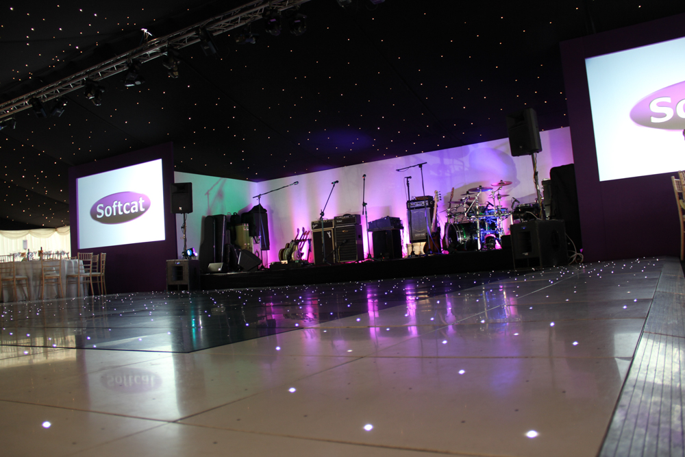 Corporate Event Marquee - band setup